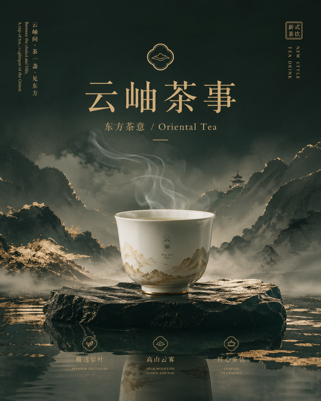 云岫茶事东方茶饮海报
